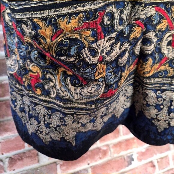 Vintage 80s Carole Little Tapestry Blazer 14 Black Gold Mandarin Collar USA - Picture 5 of 9